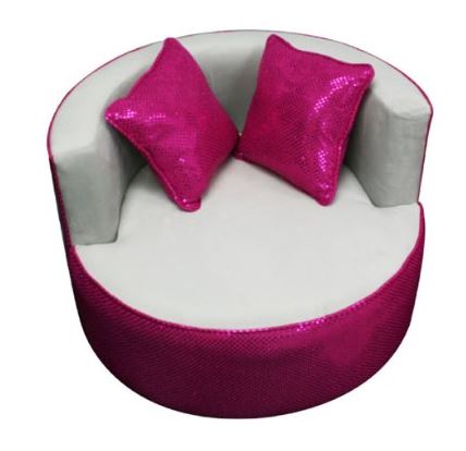 Round chair for teens in pink