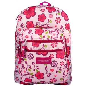 school bags roxy
 on ... Pink / Purple Spring Flowers Pattern Daypack Backpack / School Bag